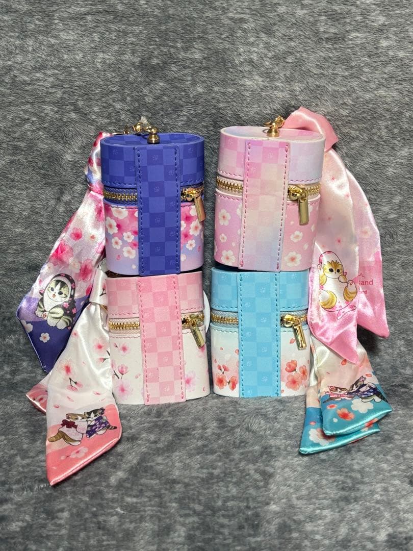 mofusand スカーフチャーム付きポーチ〜桜満開〜 全4種コンプセット