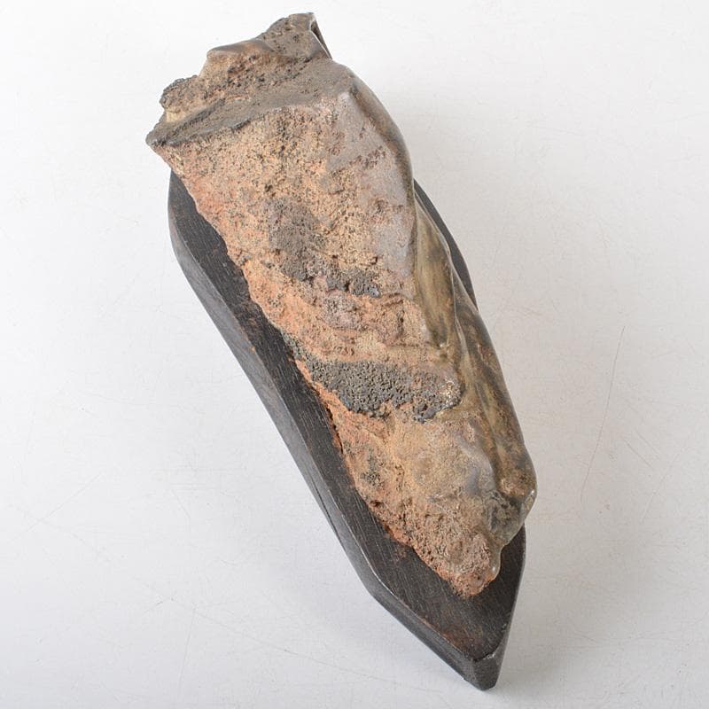 天然石　鑑賞石　置物　重さ約2.71㎏　唐木台付　V　R6595