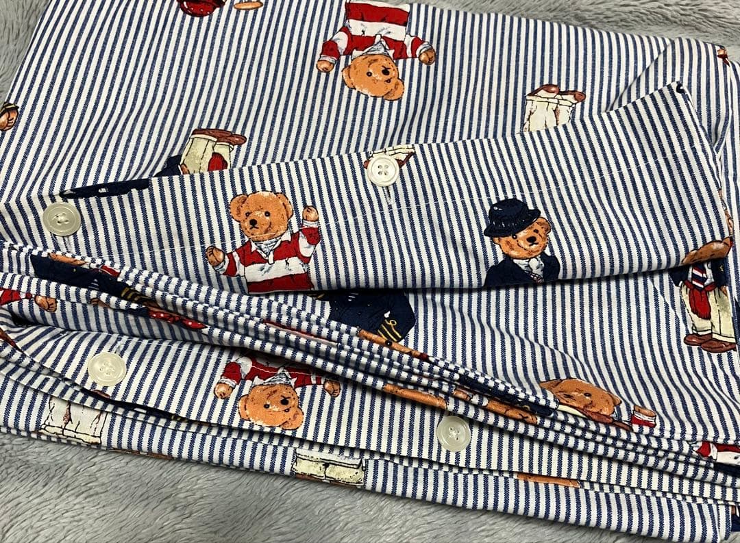 ラルフローレン ポロベア ストライプ 掛け布団カバー シングル