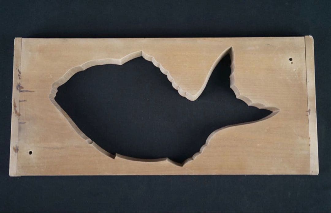 菓子型 特大型の鯛 タイ 細密44.3×20.2cm 和菓子 古道具アンティーク