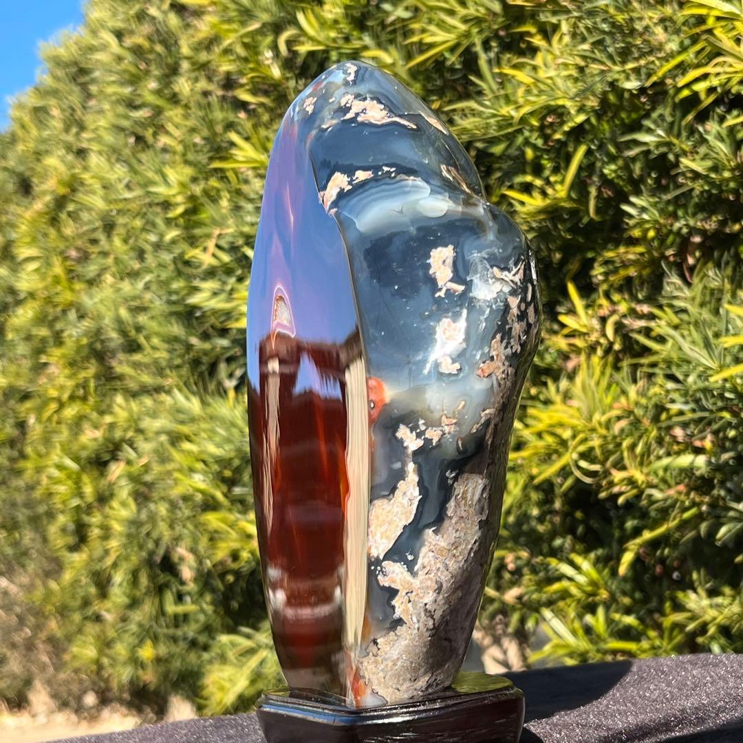 ✳️素敵な色合いと輝き✨ジオードメノウのパワー☆極大サイズ 赤メノウ 瑪瑙 天然石