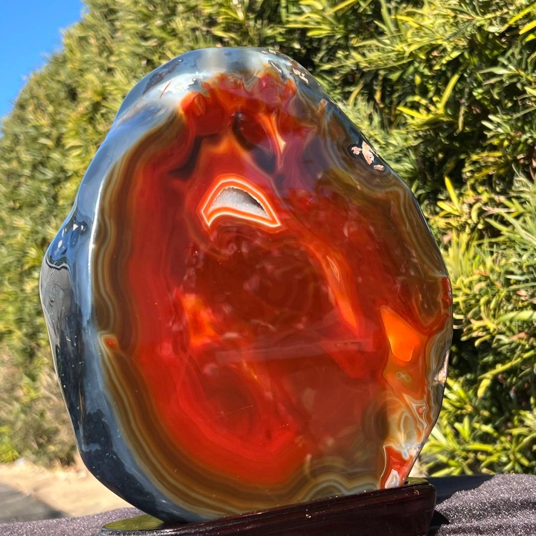 ✳️素敵な色合いと輝き✨ジオードメノウのパワー☆極大サイズ 赤メノウ 瑪瑙 天然石