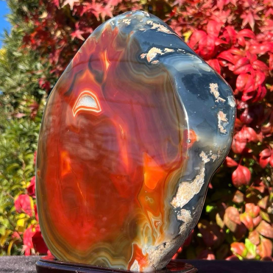 ✳️素敵な色合いと輝き✨ジオードメノウのパワー☆極大サイズ 赤メノウ 瑪瑙 天然石