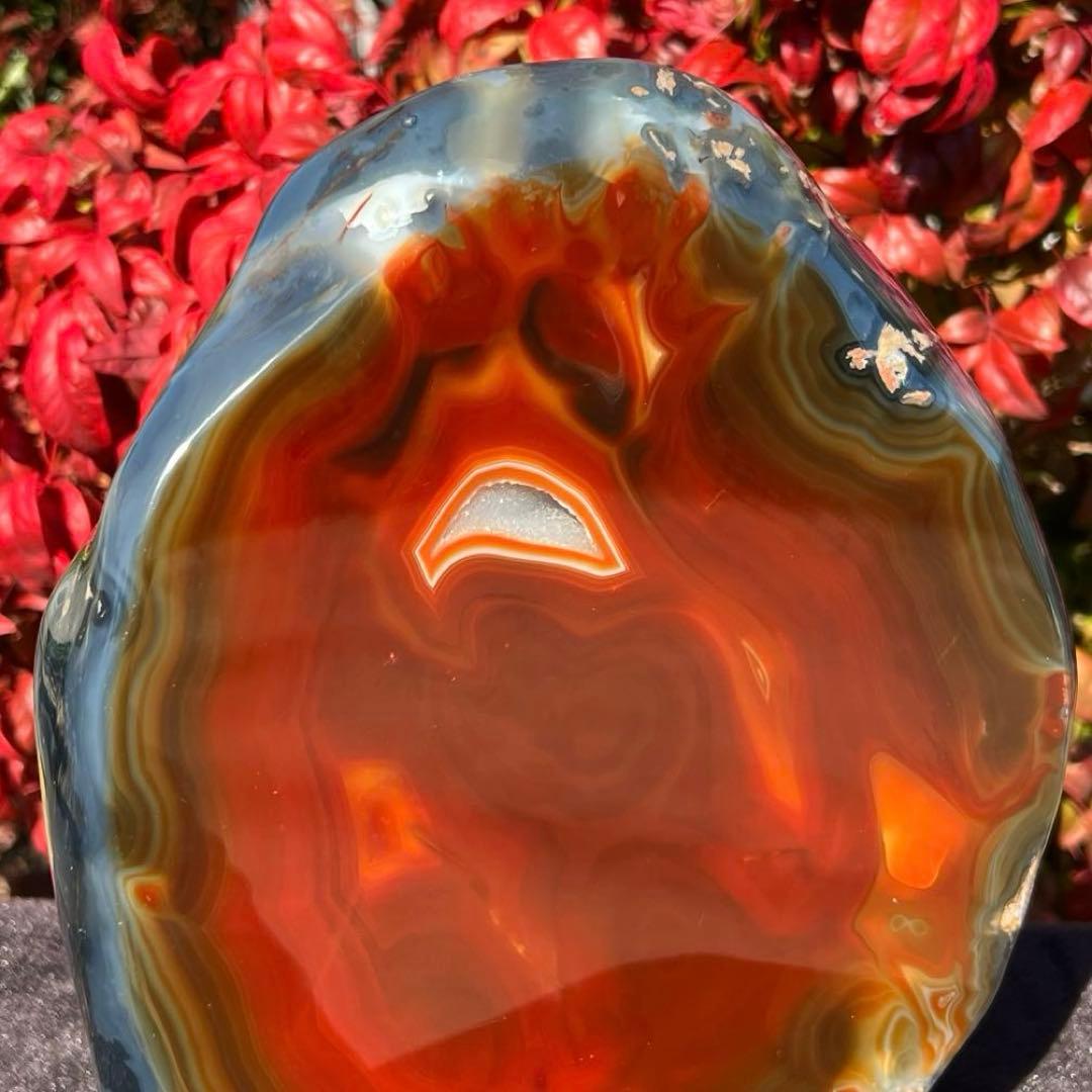 ✳️素敵な色合いと輝き✨ジオードメノウのパワー☆極大サイズ 赤メノウ 瑪瑙 天然石