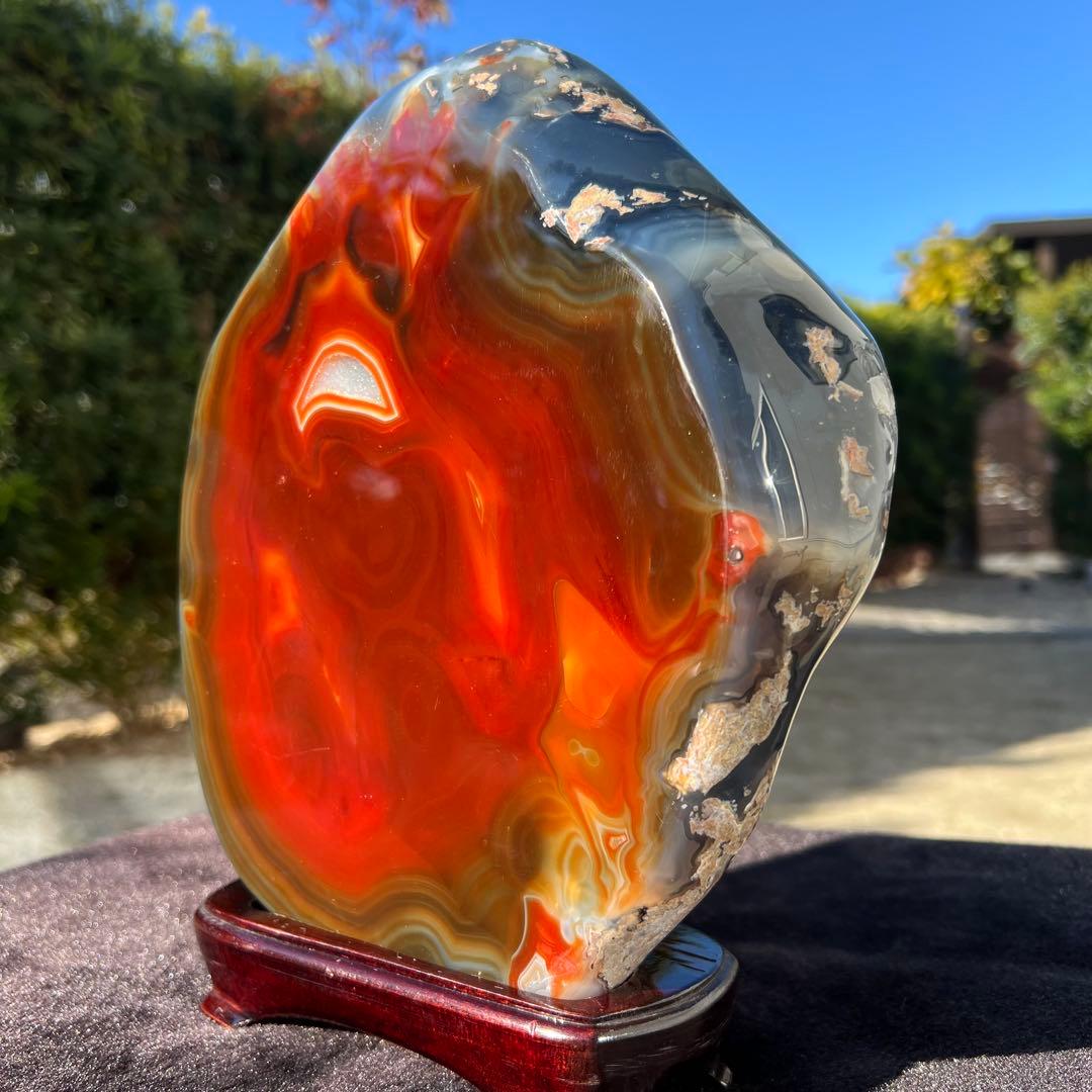 ✳️素敵な色合いと輝き✨ジオードメノウのパワー☆極大サイズ 赤メノウ 瑪瑙 天然石