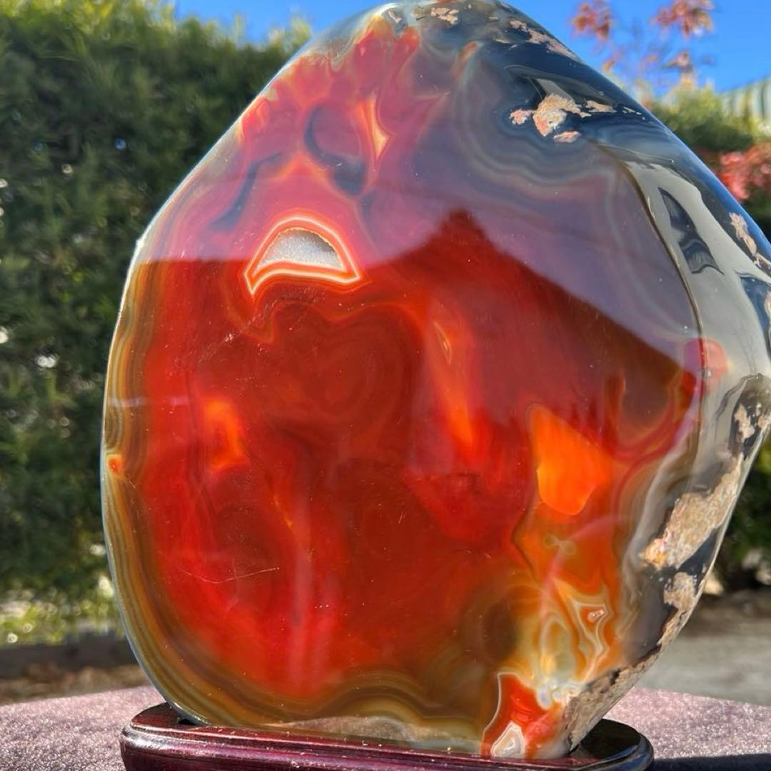 ✳️素敵な色合いと輝き✨ジオードメノウのパワー☆極大サイズ 赤メノウ 瑪瑙 天然石