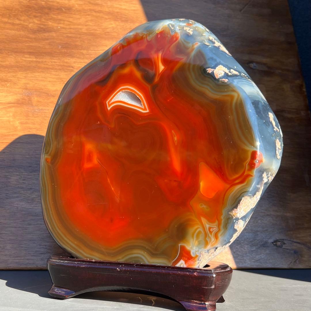 ✳️素敵な色合いと輝き✨ジオードメノウのパワー☆極大サイズ 赤メノウ 瑪瑙 天然石