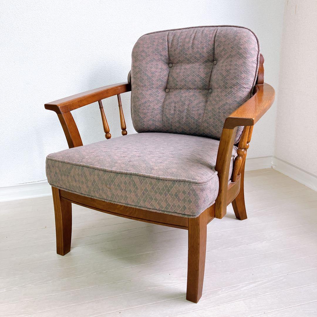 飛騨産業 キツツキ 穂高 一人掛け ソファ レトロ アンティーク 高級家具 希少