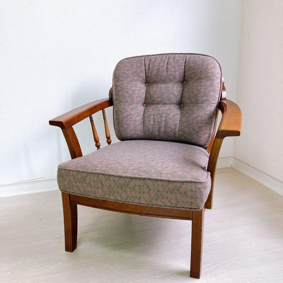 飛騨産業 キツツキ 穂高 一人掛け ソファ レトロ アンティーク 高級家具 希少