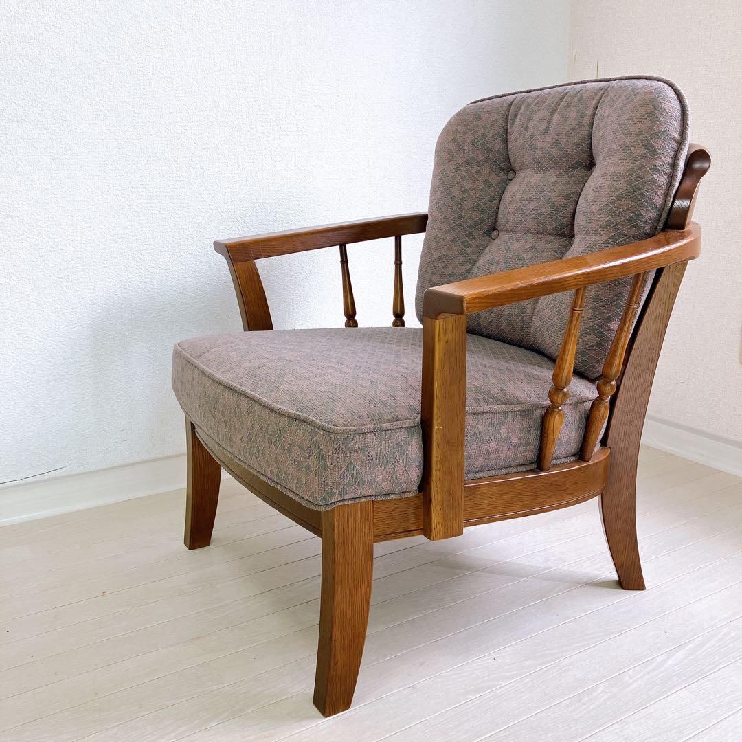 飛騨産業 キツツキ 穂高 一人掛け ソファ レトロ アンティーク 高級家具 希少