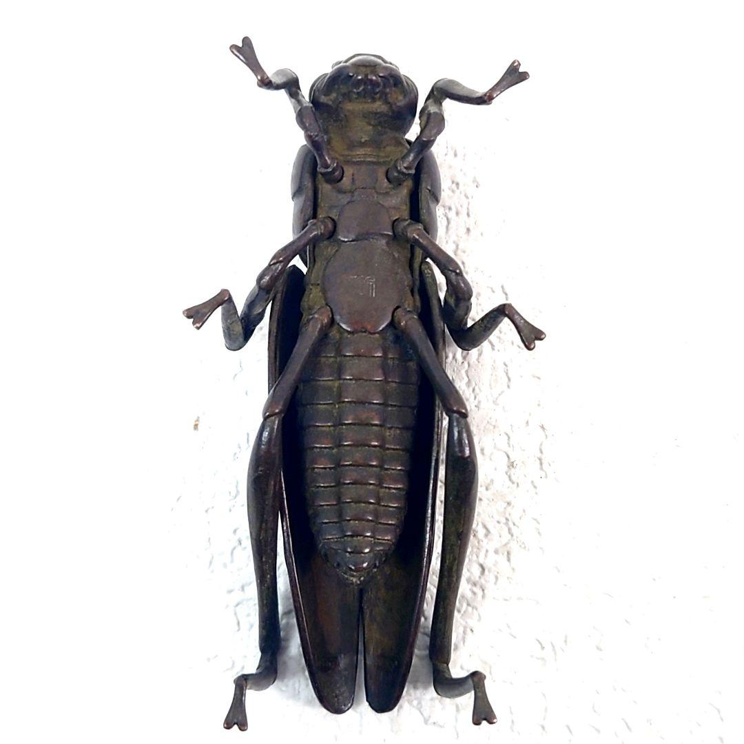 M0112I1 自在置物 銅製 オケラ 螻蛄 銅製置物 銅虫作 置物 オブジェ