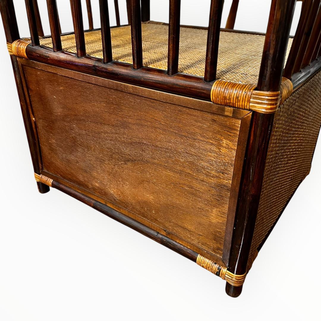 【美品】ラタン アーチ型 5段シェルフ 引き出し付き 籐家具 ヴィンテージ