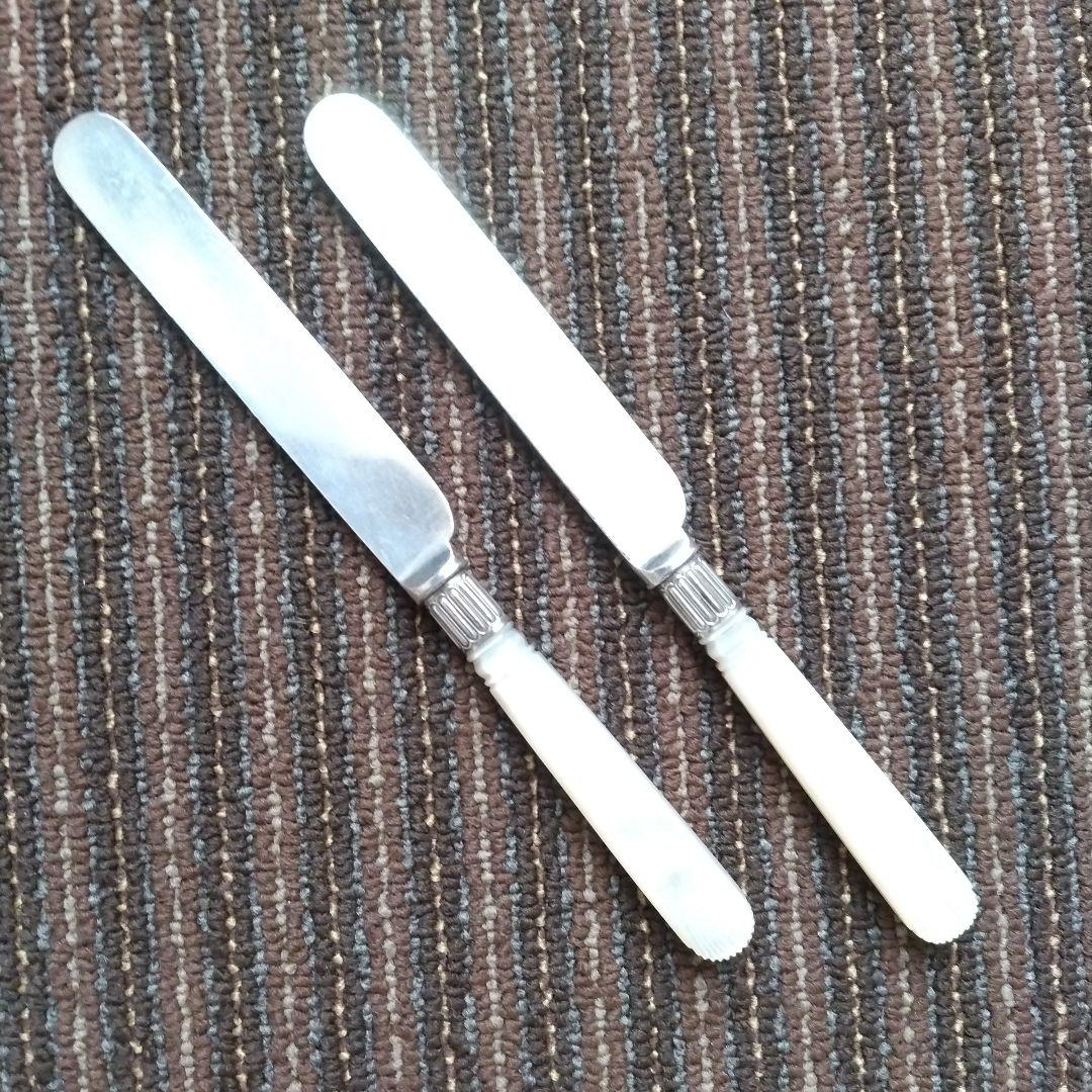 HARWOOD　マザー・オブ・パール　白蝶貝　EPNS　デザートナイフ　２本