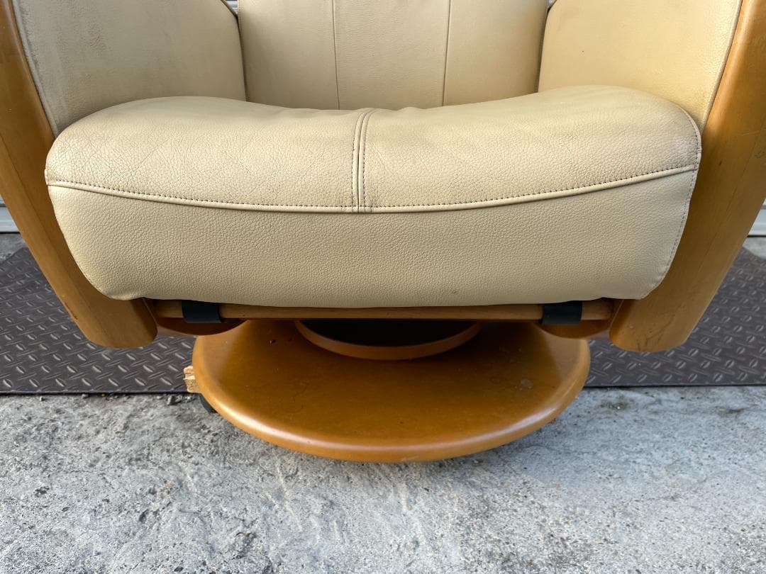 ★ カリモク ソファ リクライニング 木製アームレスト 105x70x75cm