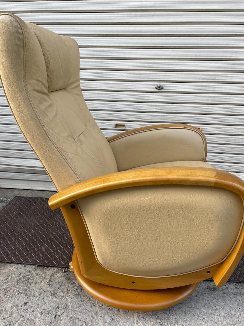 ★ カリモク ソファ リクライニング 木製アームレスト 105x70x75cm