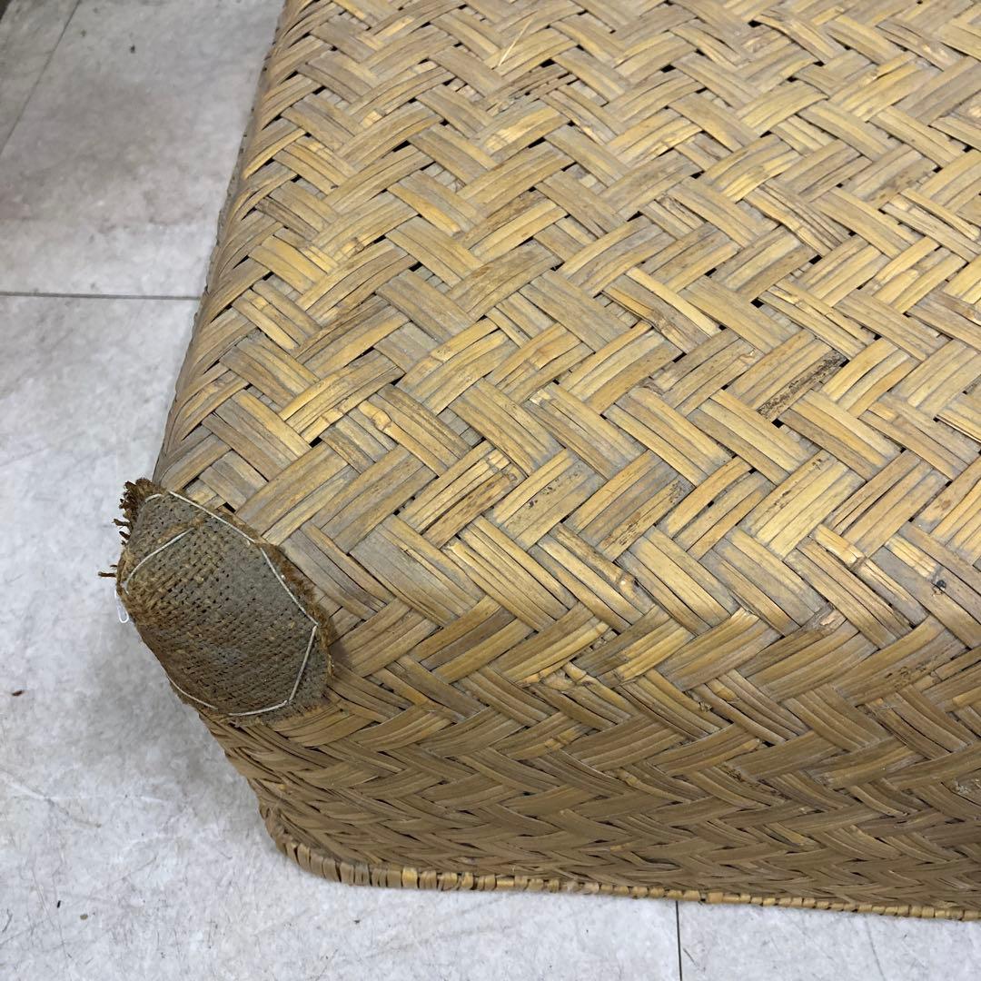 Ｂ-3 昭和レトロ 柳行李 竹細工 竹籠 竹かご 蓋つきかご 収納ボックス 葛籠