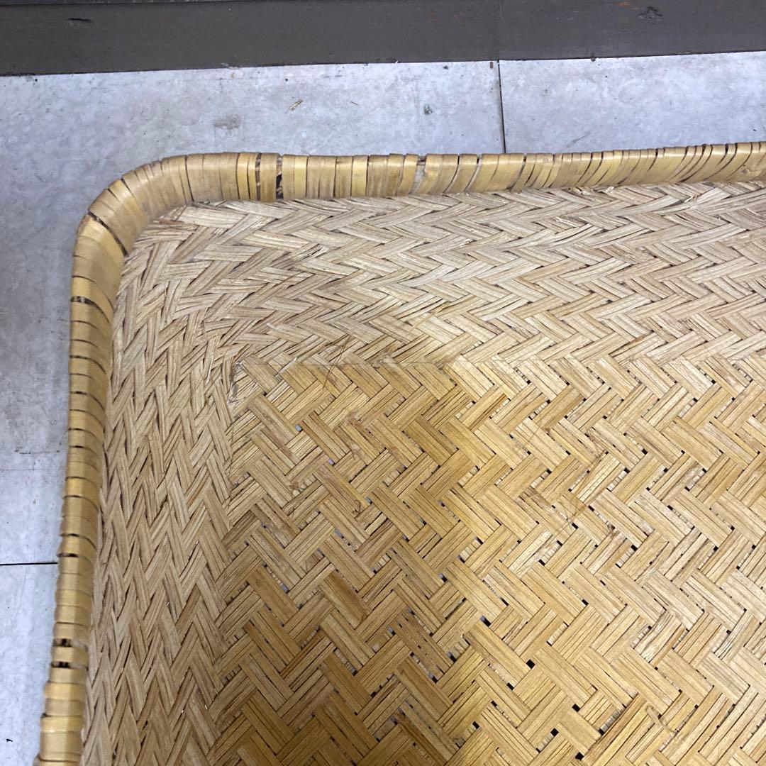 Ｂ-3 昭和レトロ 柳行李 竹細工 竹籠 竹かご 蓋つきかご 収納ボックス 葛籠