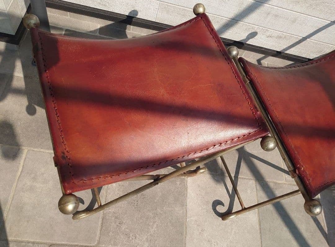 スツール　チェア　本革　アンティーク　レア【A】