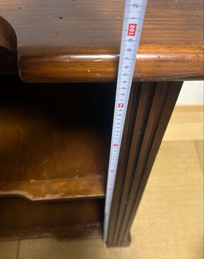 木製　キッチンカウンター（生地付き）　タイル装飾付き