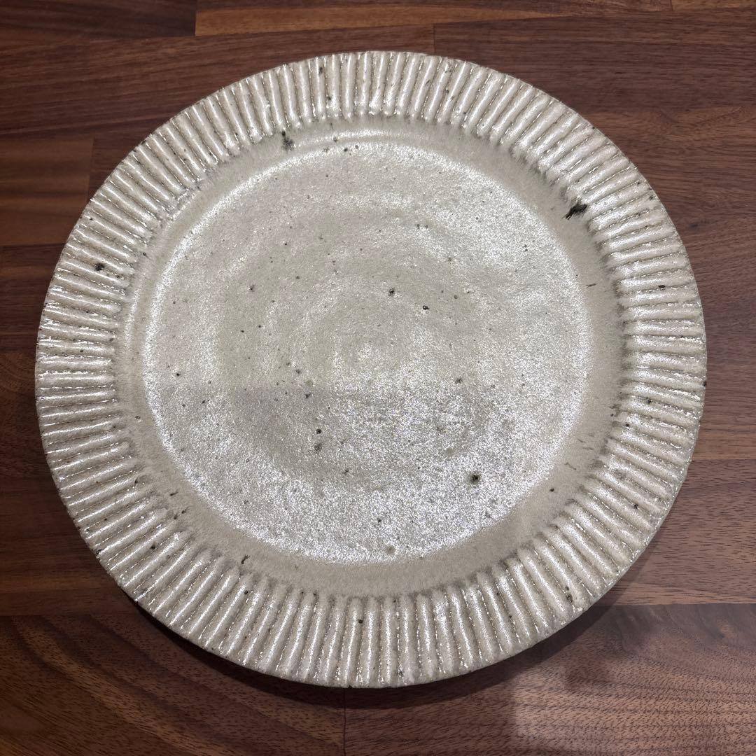 余宮隆　８寸リブしのぎ皿　新品未使用