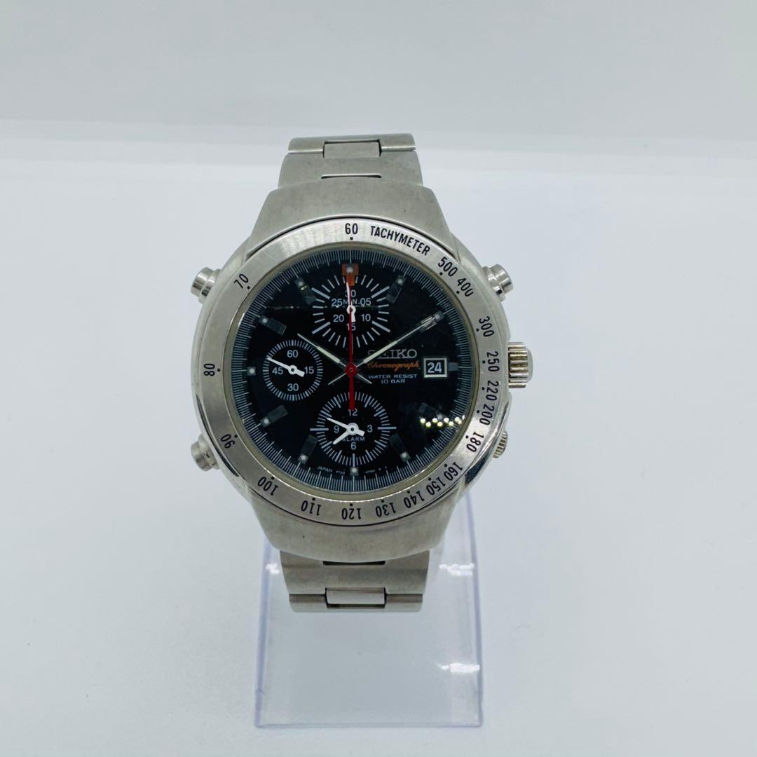 ✨SEIKO✨セイコー✨7T32-6L70✨デイト✨ブラック文字盤✨腕時計✨