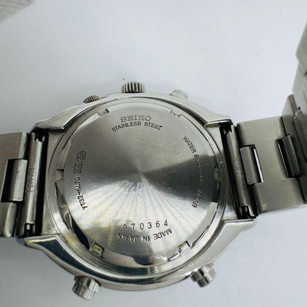 ✨SEIKO✨セイコー✨7T32-6L70✨デイト✨ブラック文字盤✨腕時計✨
