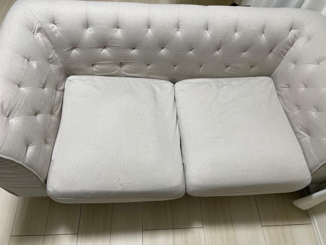 大幅値下げ　LOWYA ライトグレー 2人掛けソファ　1/31本日まで販売予定！