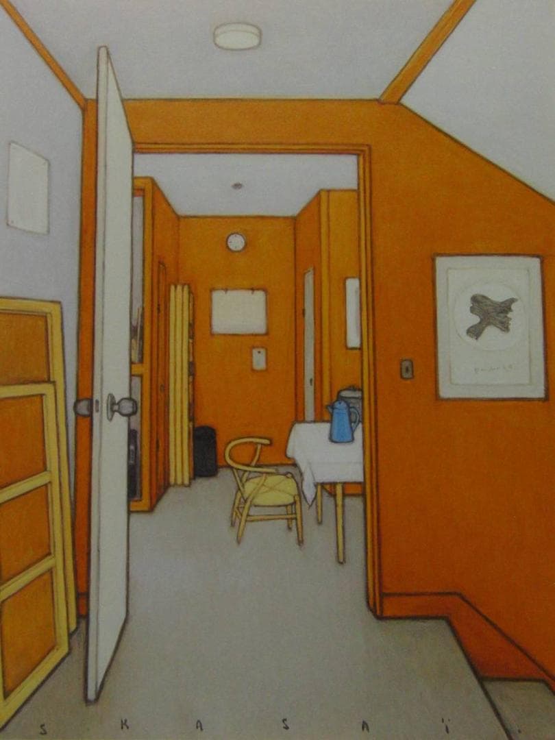 笠井誠一、【室内（2012）】、希少な画集画、新品高級額・額装付