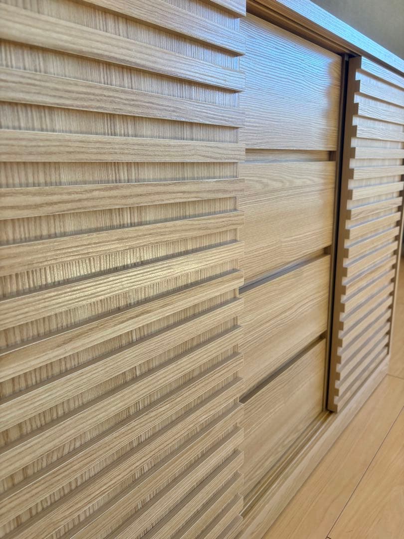 【1/31まで】　食器棚　キャビネット　120cm オーク調　棚