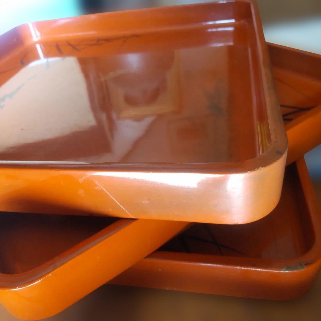 朱塗りの会席膳 10人前 箱あり