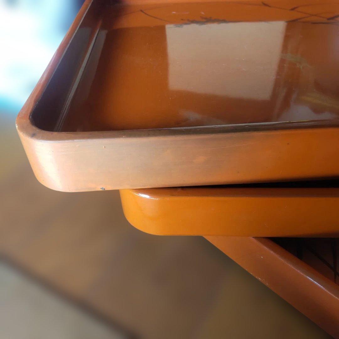 朱塗りの会席膳 10人前 箱あり