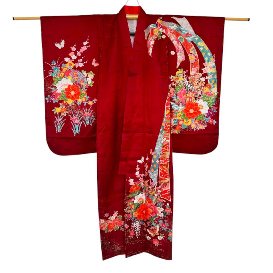 【いそろく様ご希望品】着物　七五三　7歳　女の子　13点　フルセット　深赤