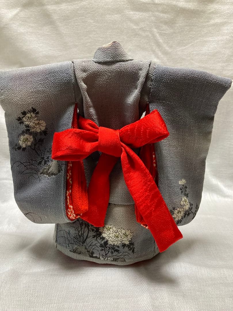 手作りの市松人形3号用江戸ちりめん比翼仕立ての着物