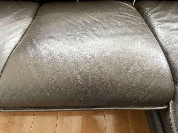 L字型　コーナーソファー　（本革/クッション付）