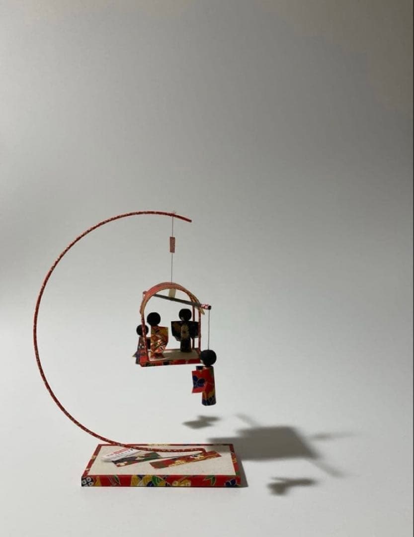 箱付き 和モダン 吊り下げ置物 モビール 人形 昭和レトロ 民芸 工芸