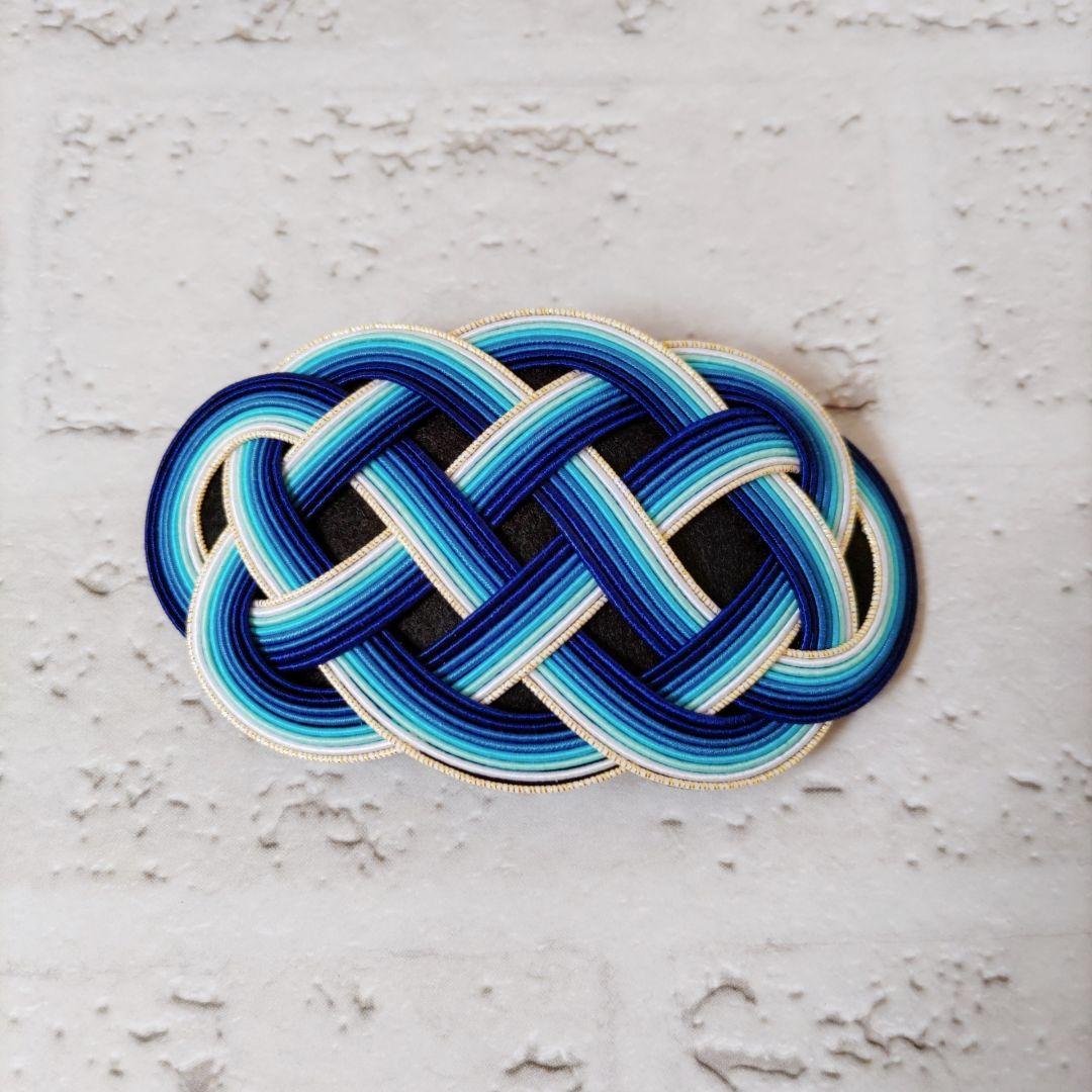 No.223 フユノフジサン 髪飾り 水引 バレッタ コーム ヘアクリップ