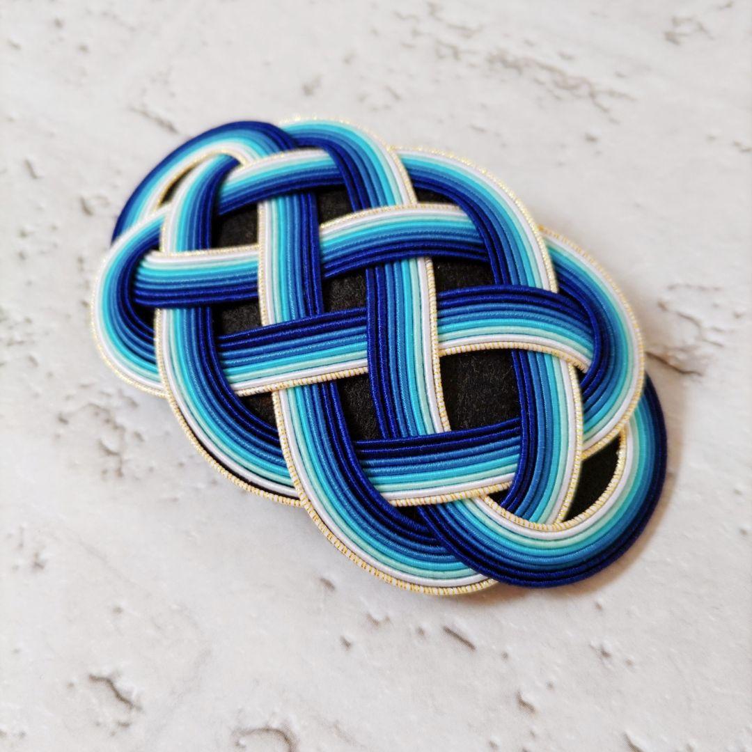 No.223 フユノフジサン 髪飾り 水引 バレッタ コーム ヘアクリップ