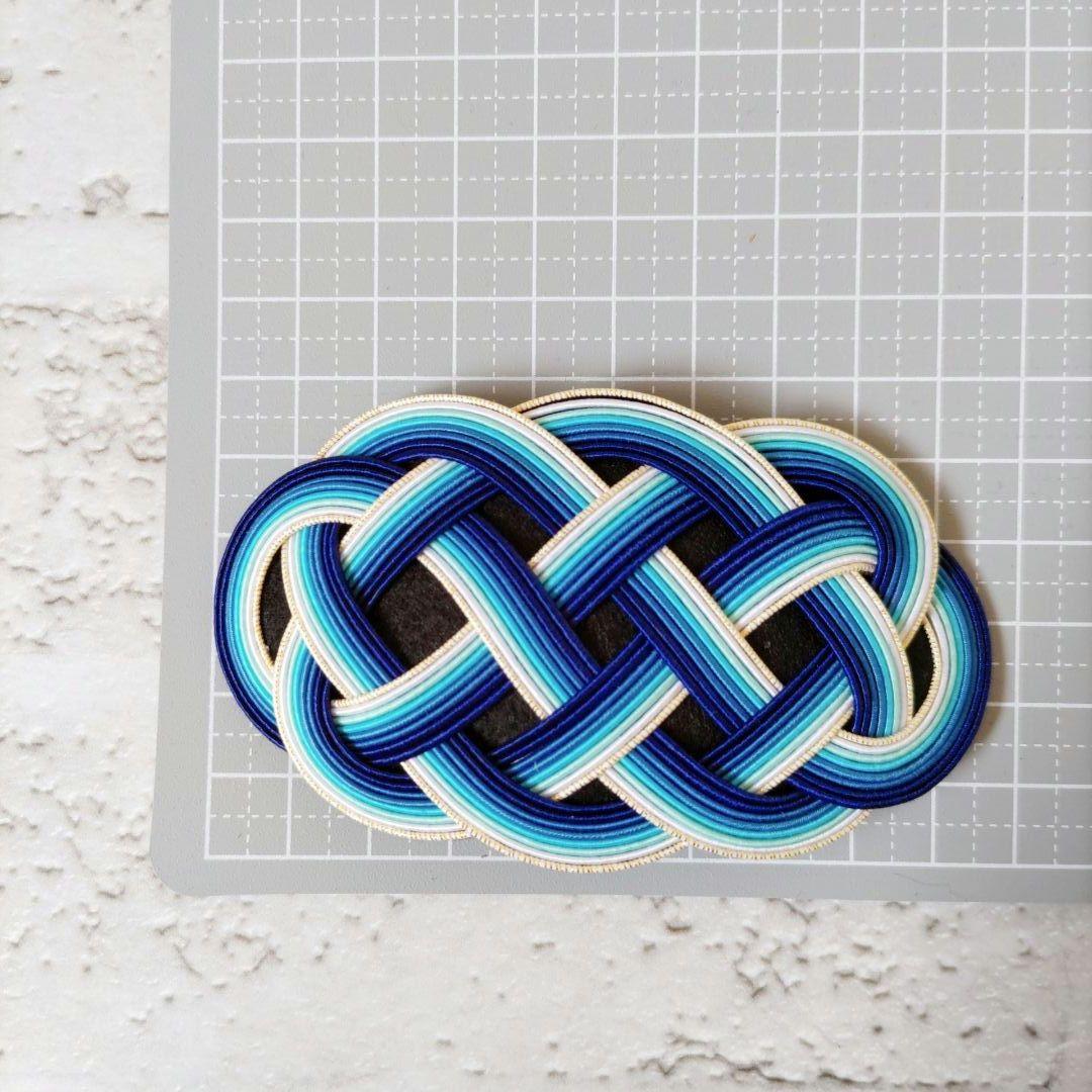 No.223 フユノフジサン 髪飾り 水引 バレッタ コーム ヘアクリップ