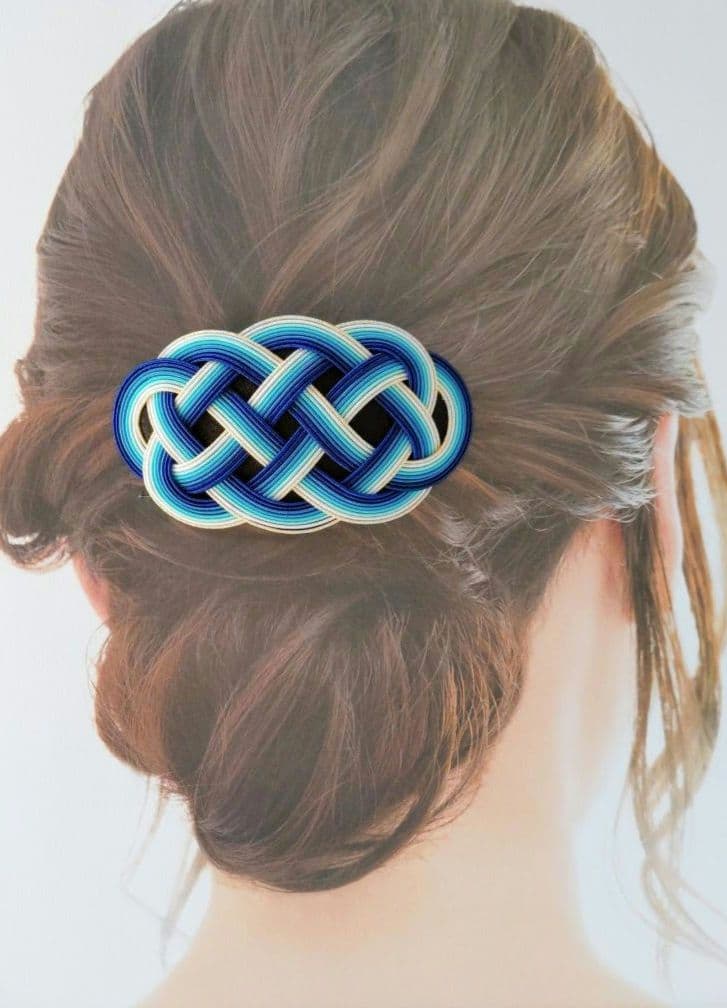 No.223 フユノフジサン 髪飾り 水引 バレッタ コーム ヘアクリップ