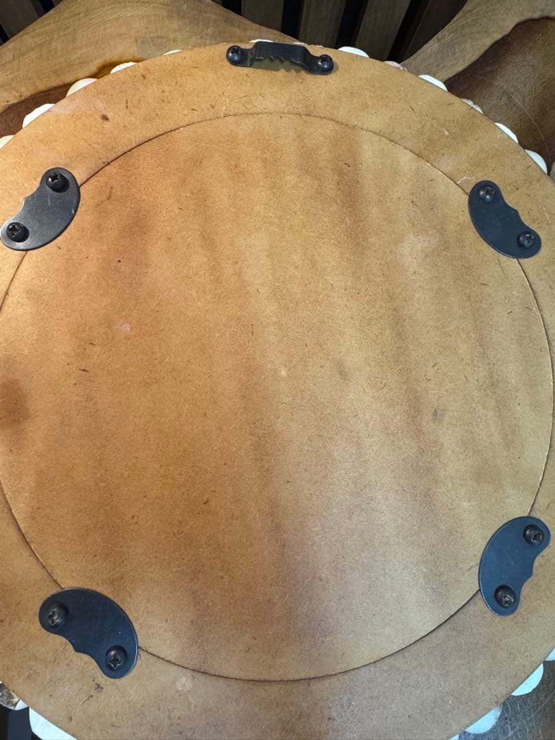 【値段交渉不可】円形木製壁掛け鏡 直径約30cm