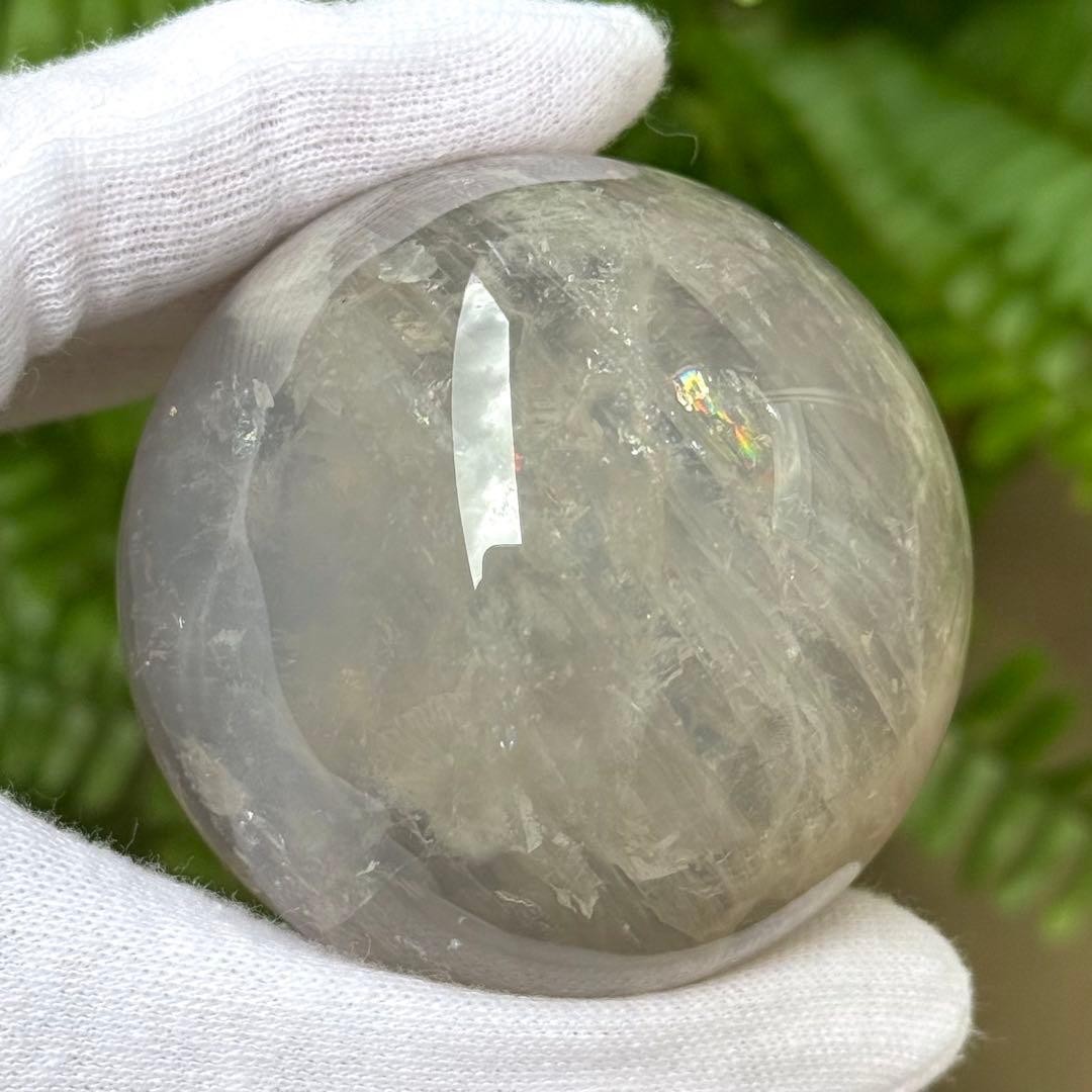 ブルーローズクォーツ　グレー　スフィア　53mm マダガスカル産　天然石