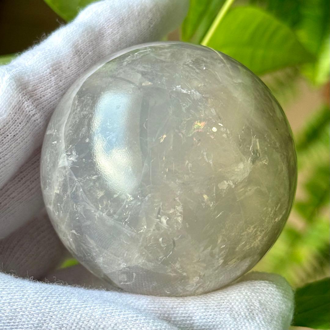 ブルーローズクォーツ　グレー　スフィア　53mm マダガスカル産　天然石