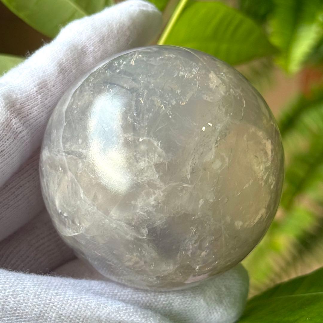 ブルーローズクォーツ　グレー　スフィア　53mm マダガスカル産　天然石