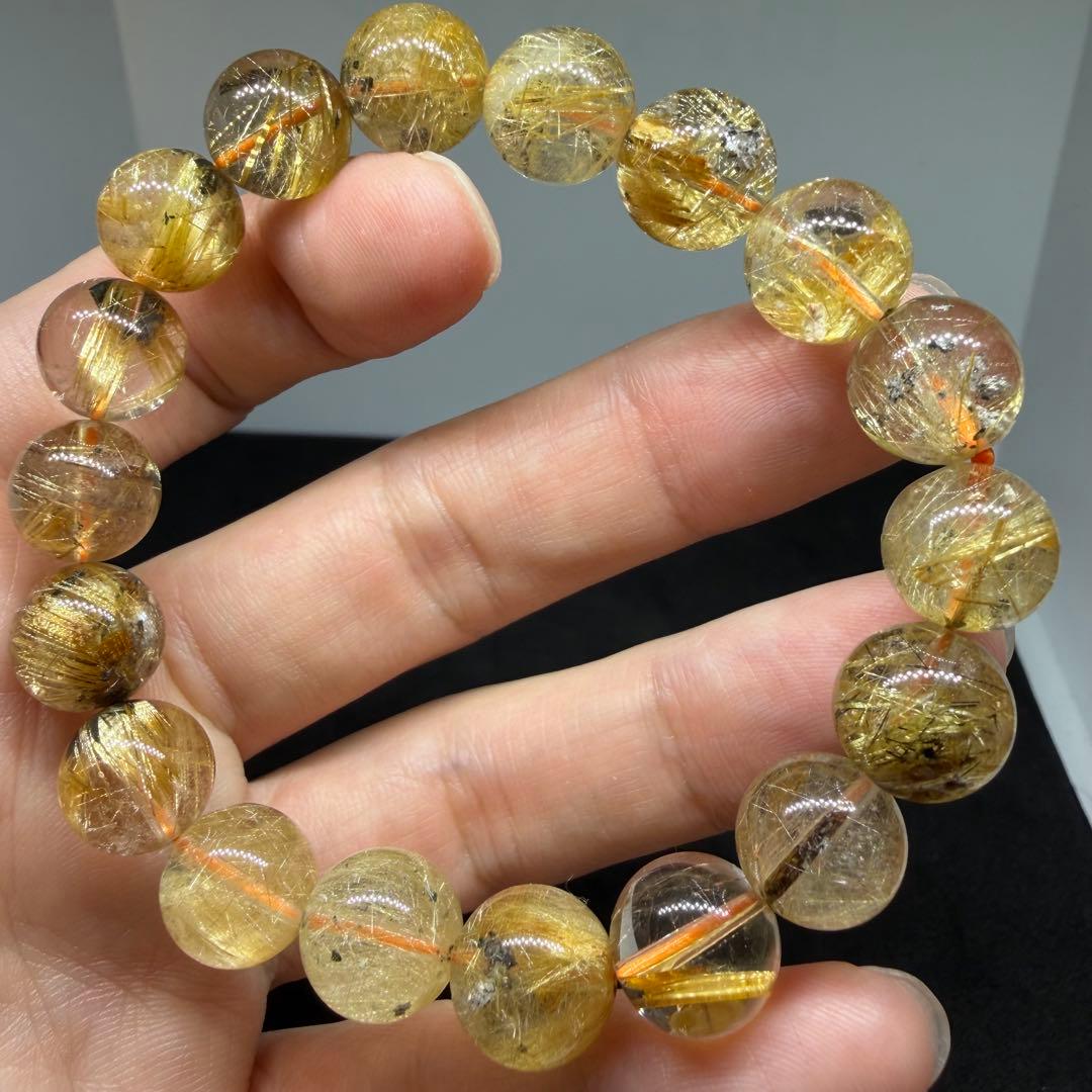 ■ハイクオリティ天然石 z4762ゴールド タイチン ルチル クォーツ 138■