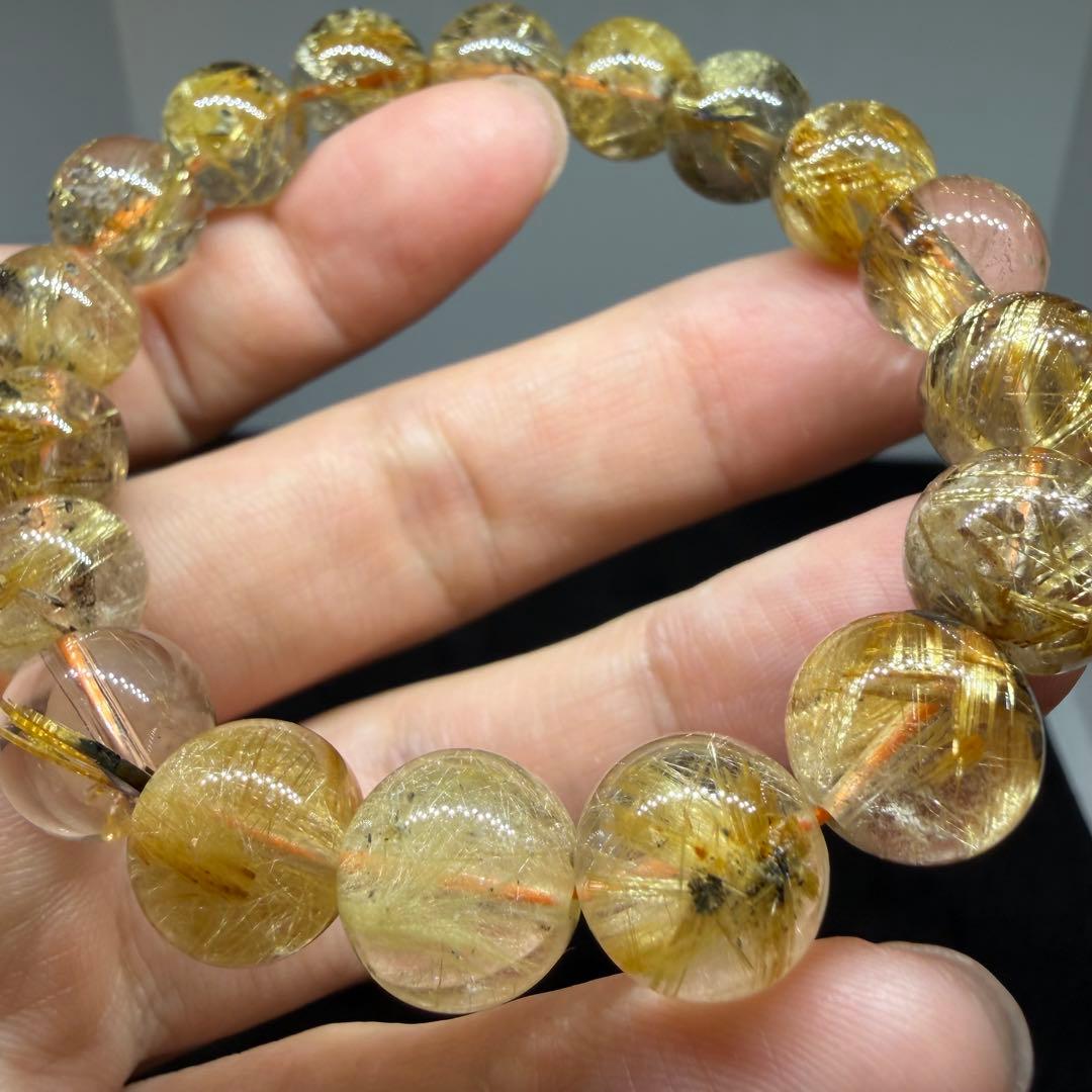 ■ハイクオリティ天然石 z4762ゴールド タイチン ルチル クォーツ 138■