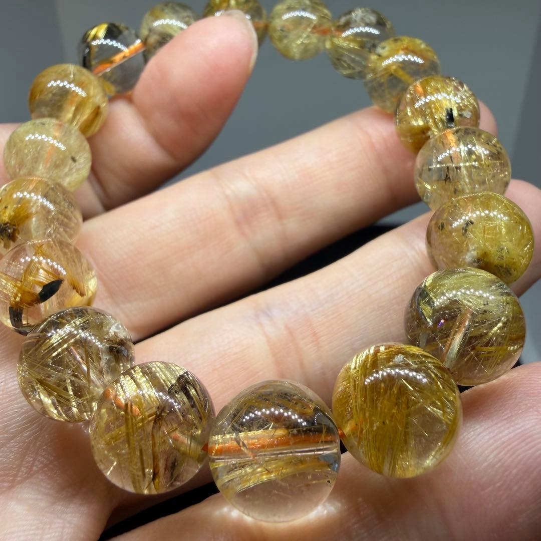 ■ハイクオリティ天然石 z4762ゴールド タイチン ルチル クォーツ 138■