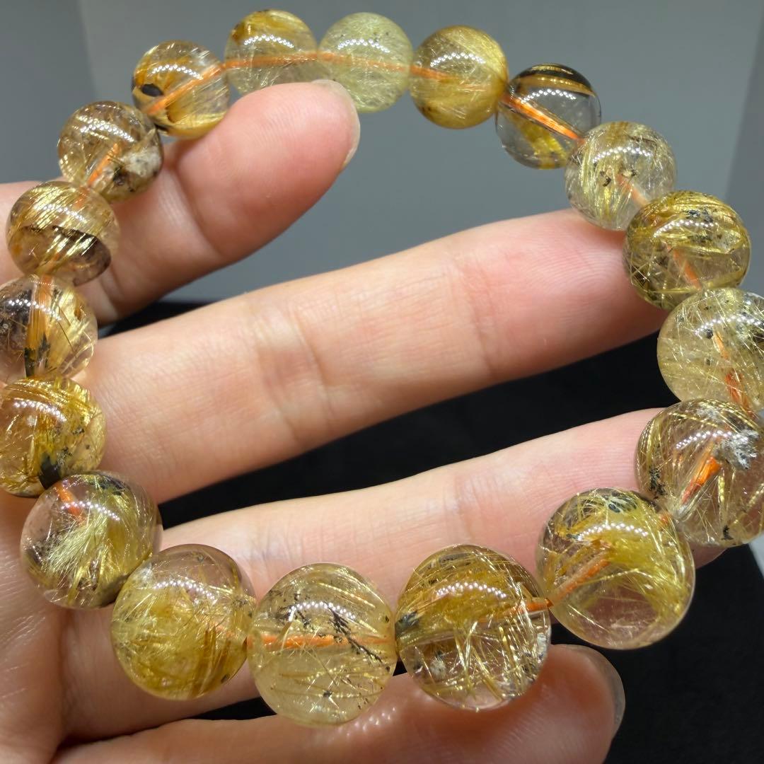 ■ハイクオリティ天然石 z4762ゴールド タイチン ルチル クォーツ 138■