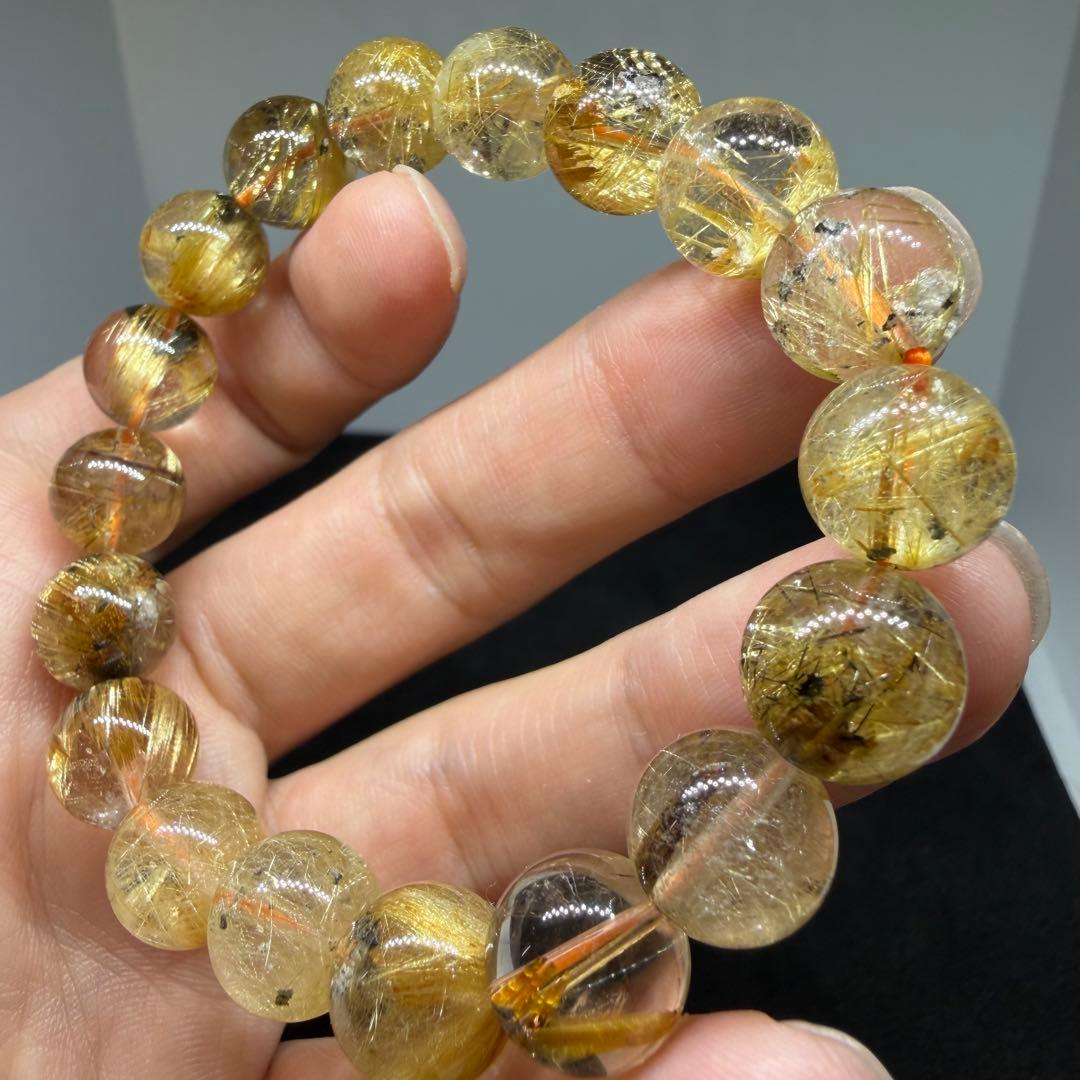 ■ハイクオリティ天然石 z4762ゴールド タイチン ルチル クォーツ 138■