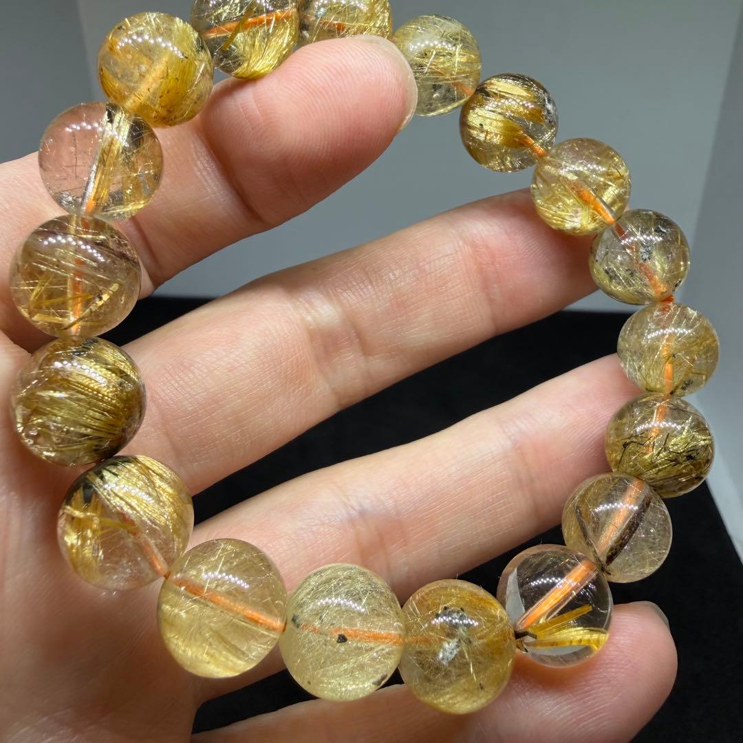 ■ハイクオリティ天然石 z4762ゴールド タイチン ルチル クォーツ 138■