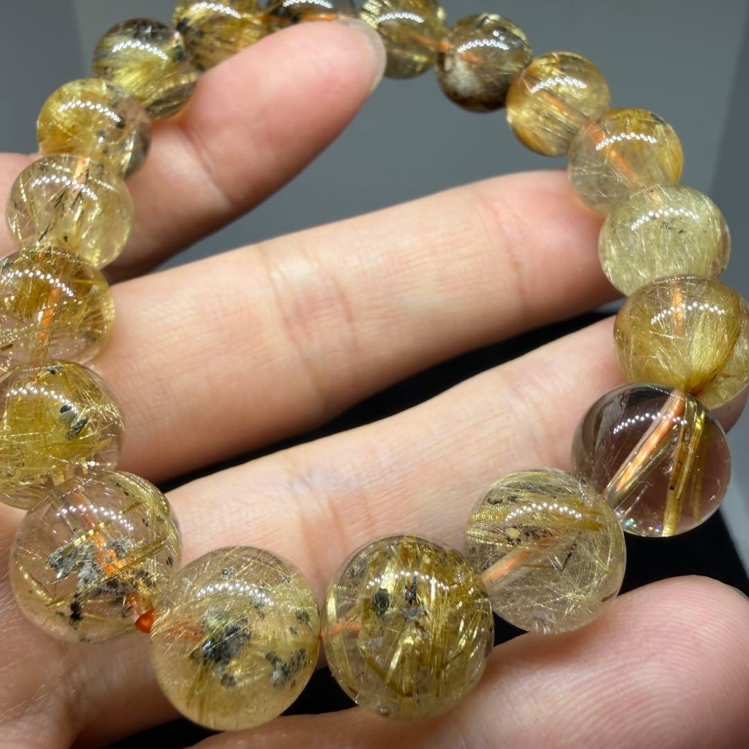 ■ハイクオリティ天然石 z4762ゴールド タイチン ルチル クォーツ 138■